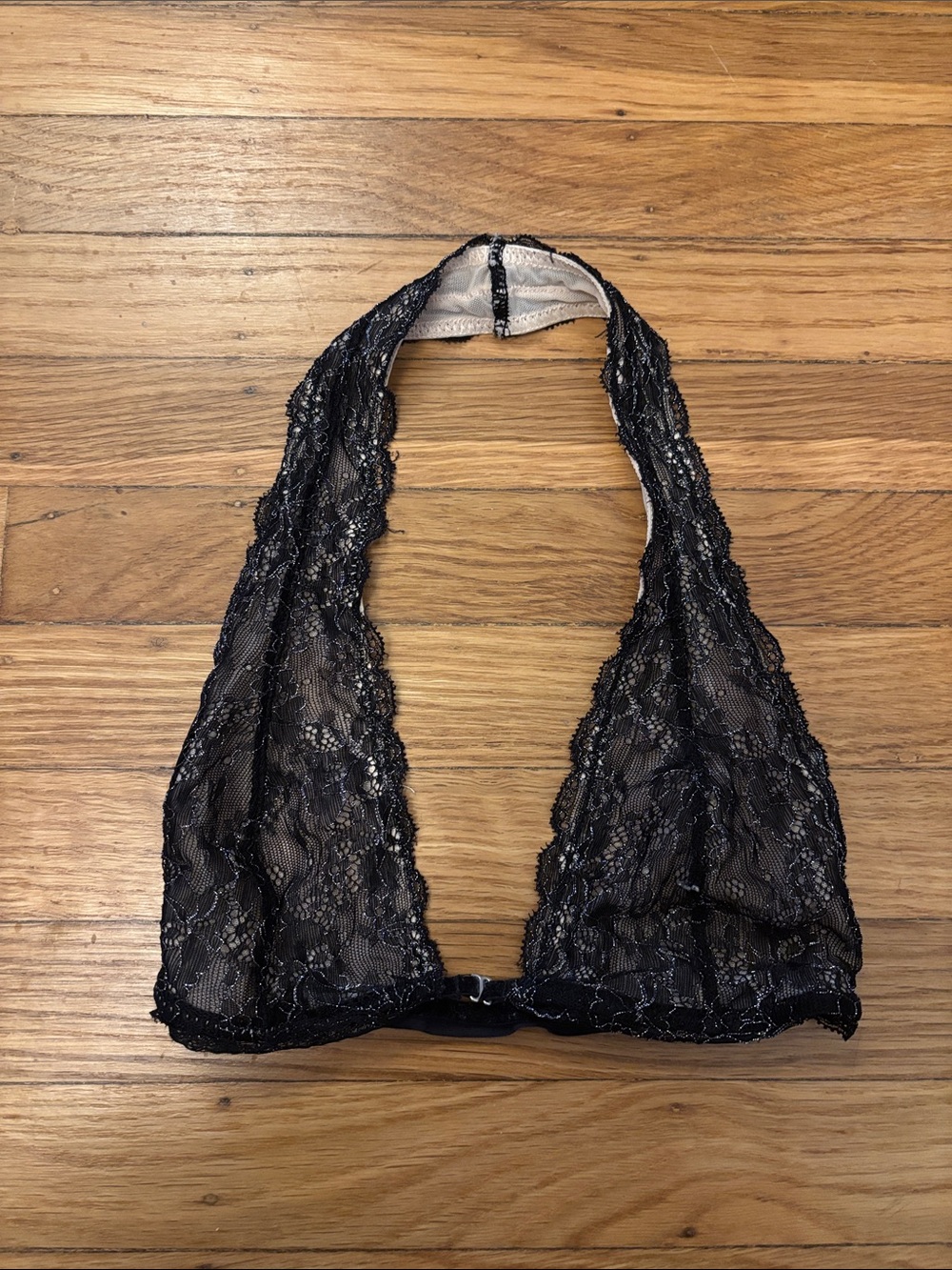 Urban Outfitters Black Lace Halter Bralette